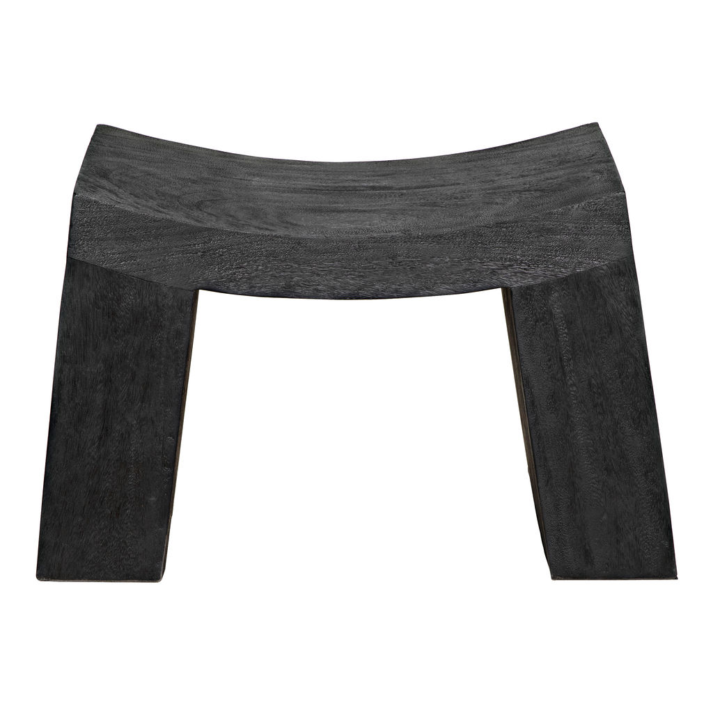 Wood-crafted Stool, Burnt Black Finish