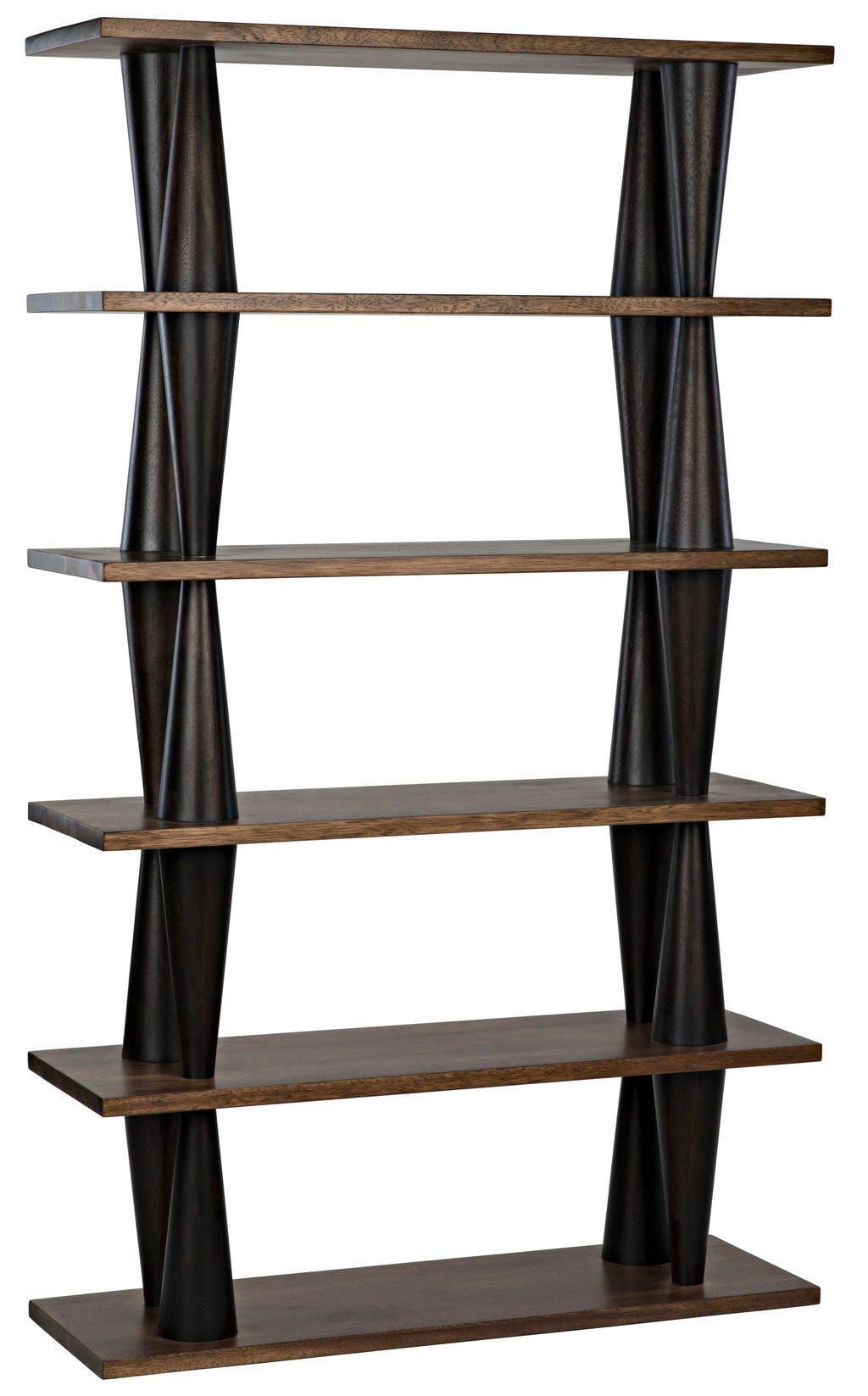 Mood Bookcase, Ebony And Dark Walnut