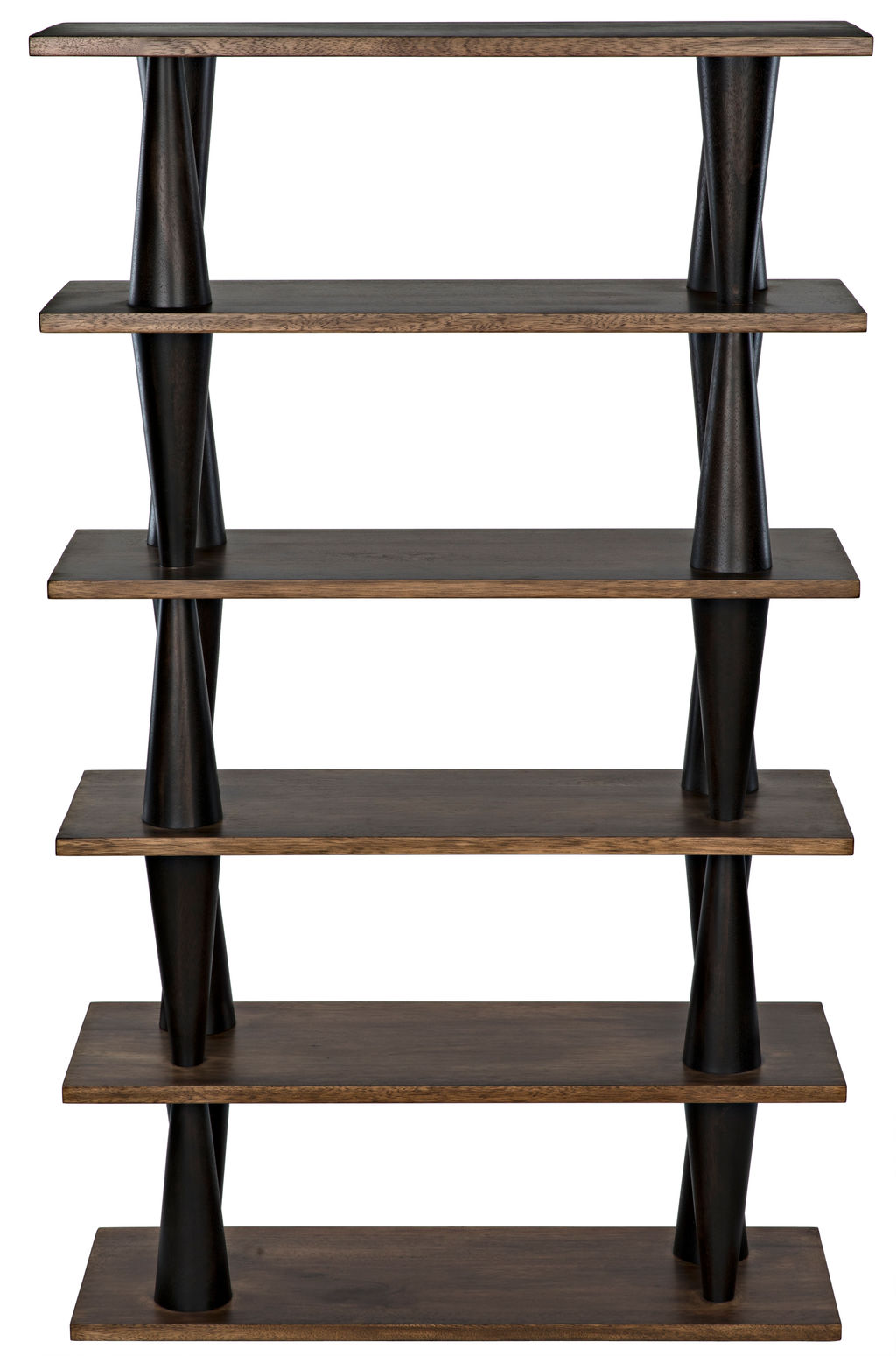 Mood Bookcase, Ebony And Dark Walnut