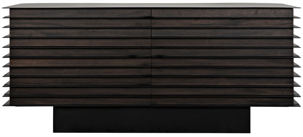 Modern Sideboard, Ebony Walnut With Steel