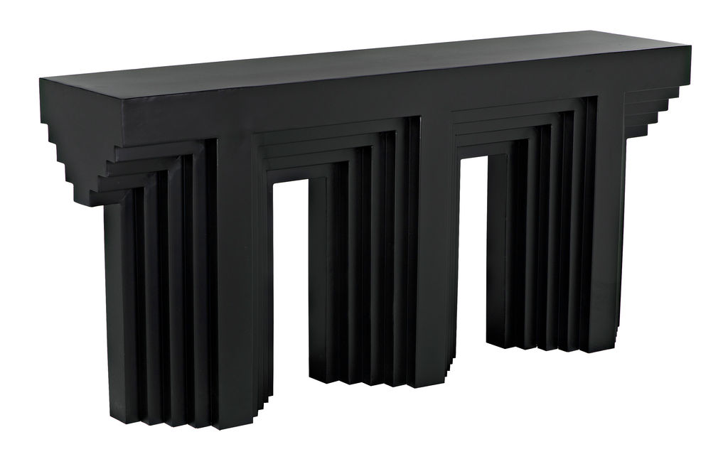 Preview image for Industrial Steel Matte Black Statement Console Table 64 inch