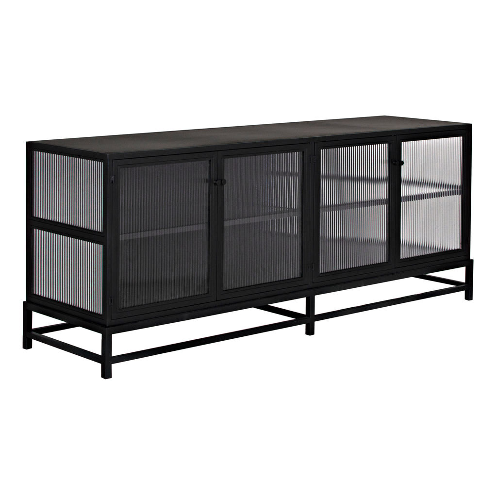 4 Door Sideboard, Black Steel