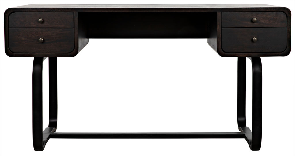 Preview image for Voltes Desk, Ebony Walnut With Black Steel