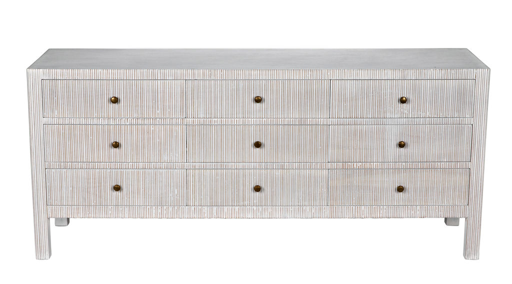 Conrad 9 Drawer Dresser, White Wash