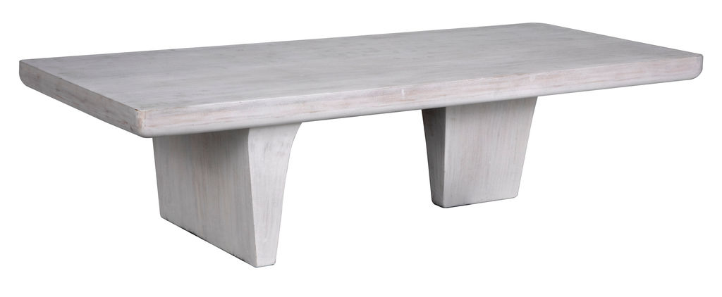 Preview image for White Wash Mahogany Wood Rectangle Coffee Table 68 inch