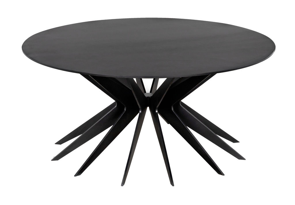 Contemporary Silhouette Coffee Table, Black Metal