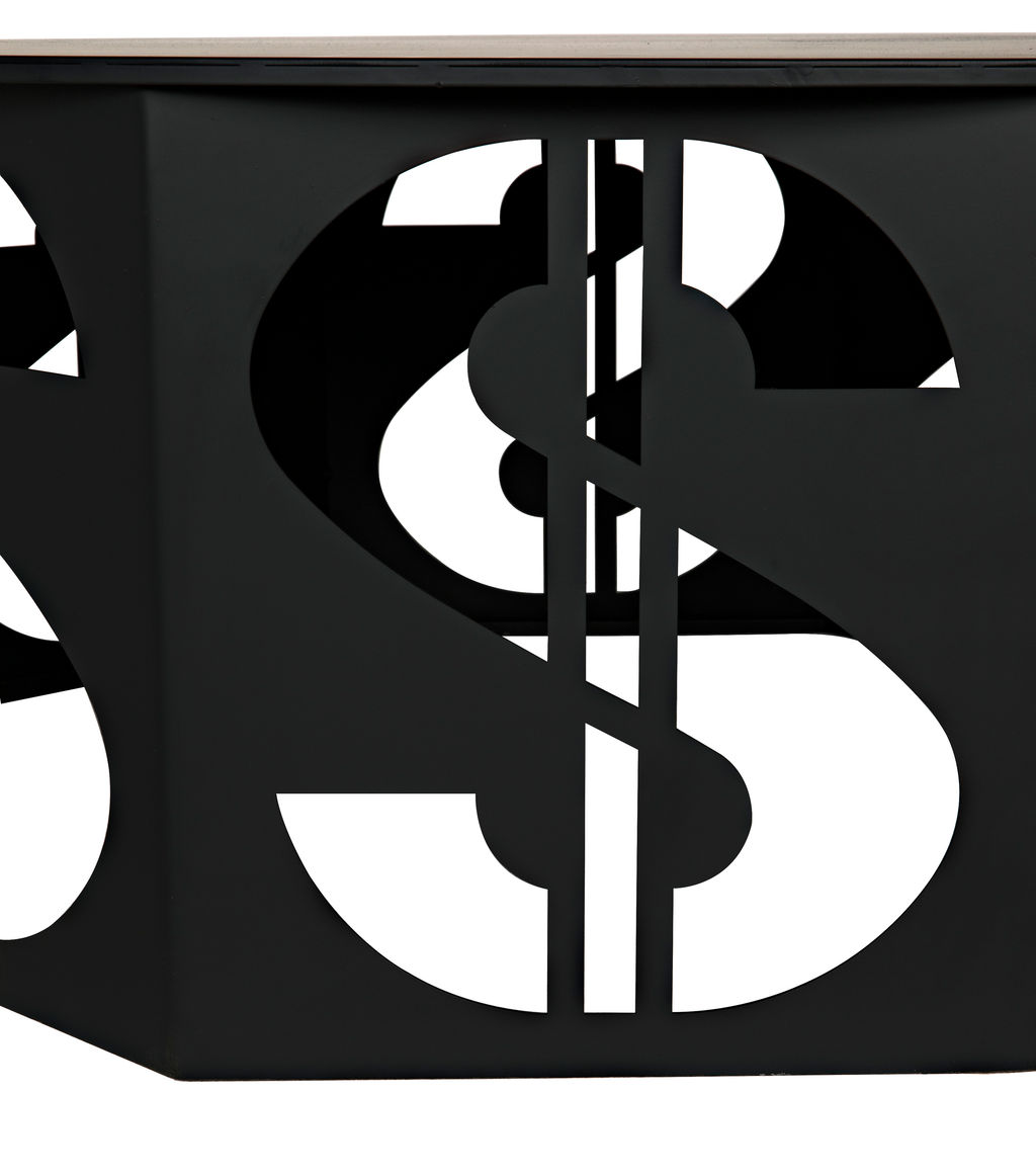 Modern Dollar Coffee Table, Black Steel