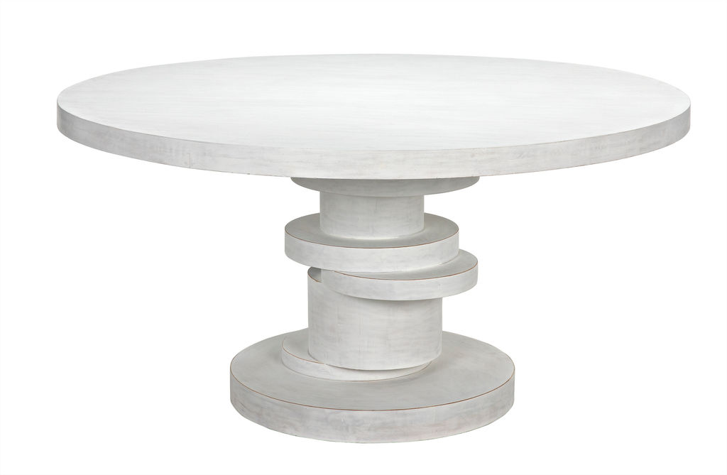 Solid Wood Dining Table 60",  White Wash