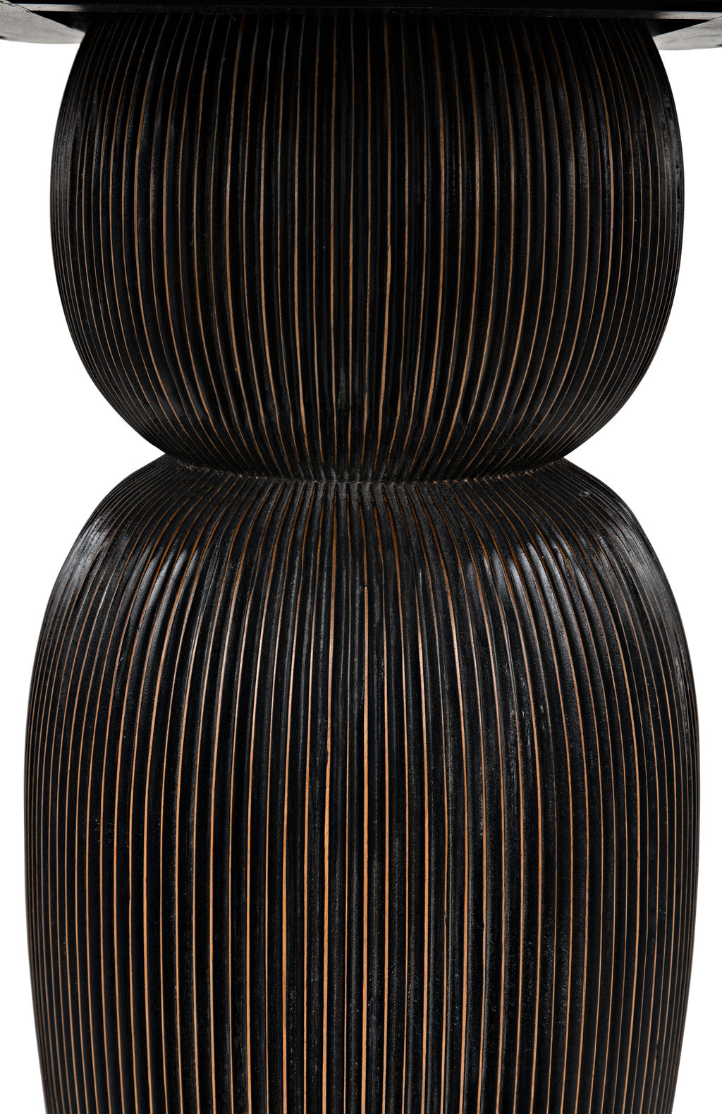 Portobello Dining Table, Hand Rubbed Black With Light Brown Trim