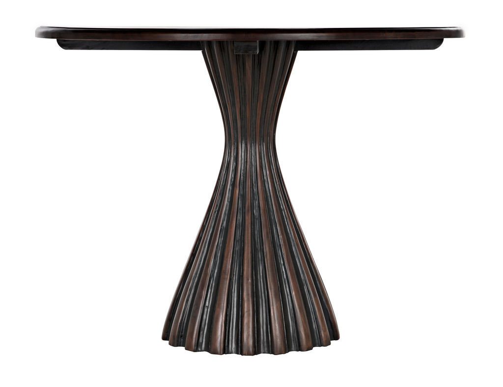 Osiris Dining Table, Pale Rubbed With Light Brown Trim