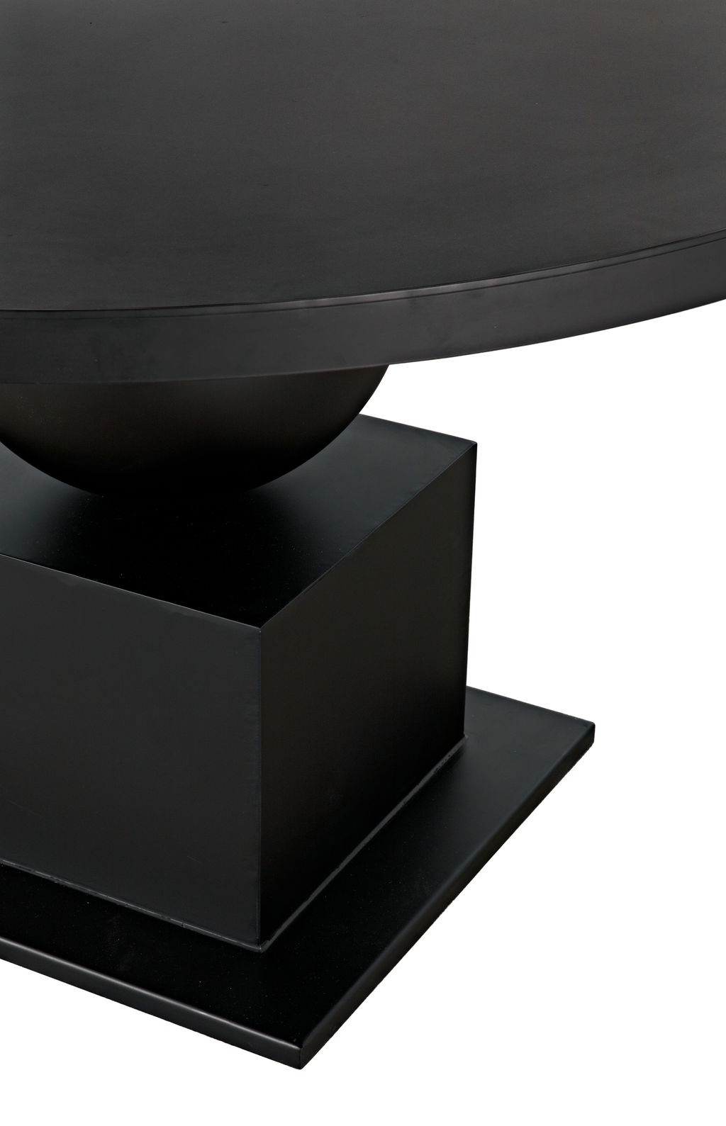 Geometric Base Dining Table, Black Metal