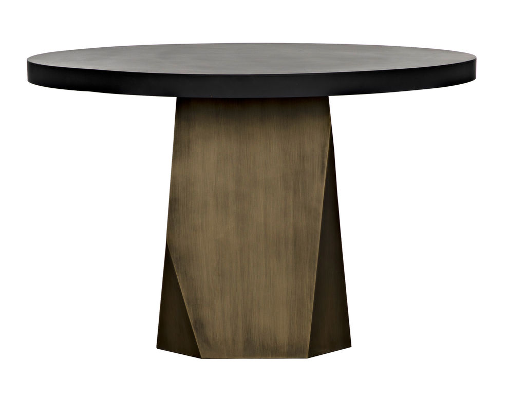Contemporary Dining Table, Matte Black Finish