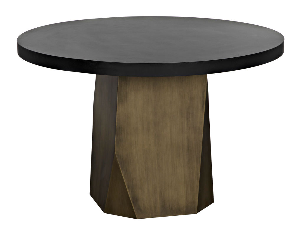 Contemporary Dining Table, Matte Black Finish