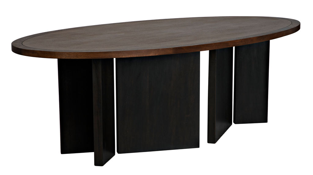 Modern Dining Table, Walnut Wood Finish
