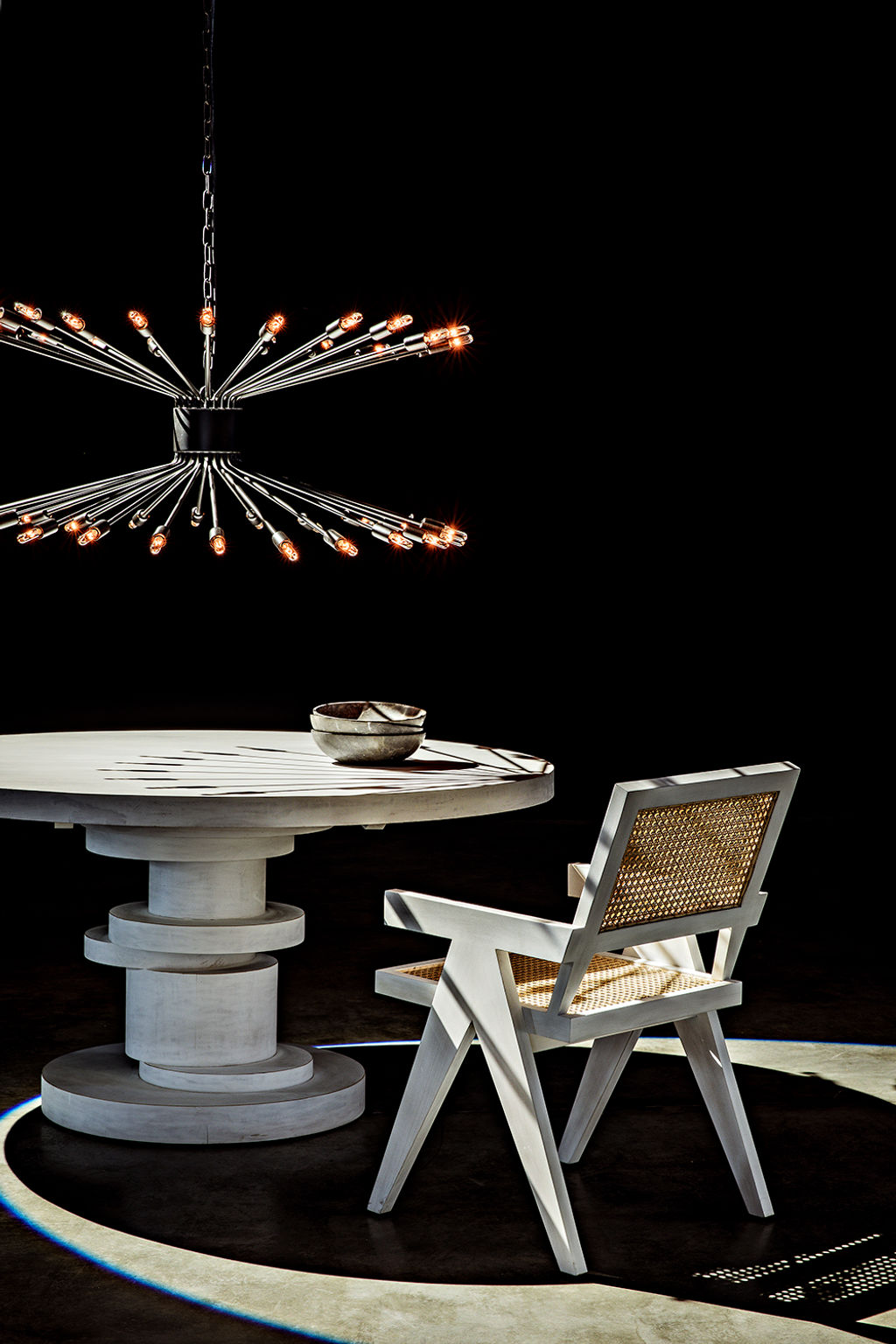 Lampberto Chandelier, Black Steel