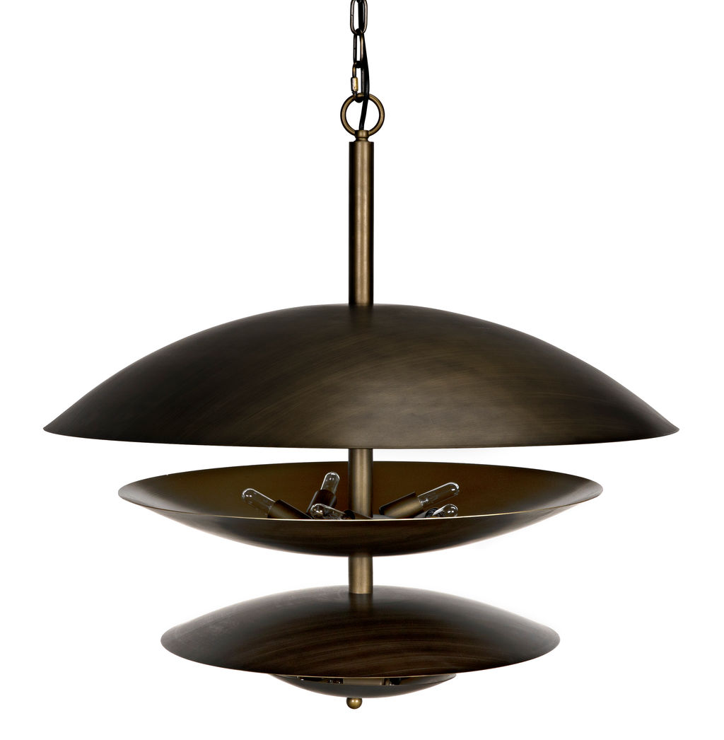 Nora Chandelier, Metal With Aged Brass Finish