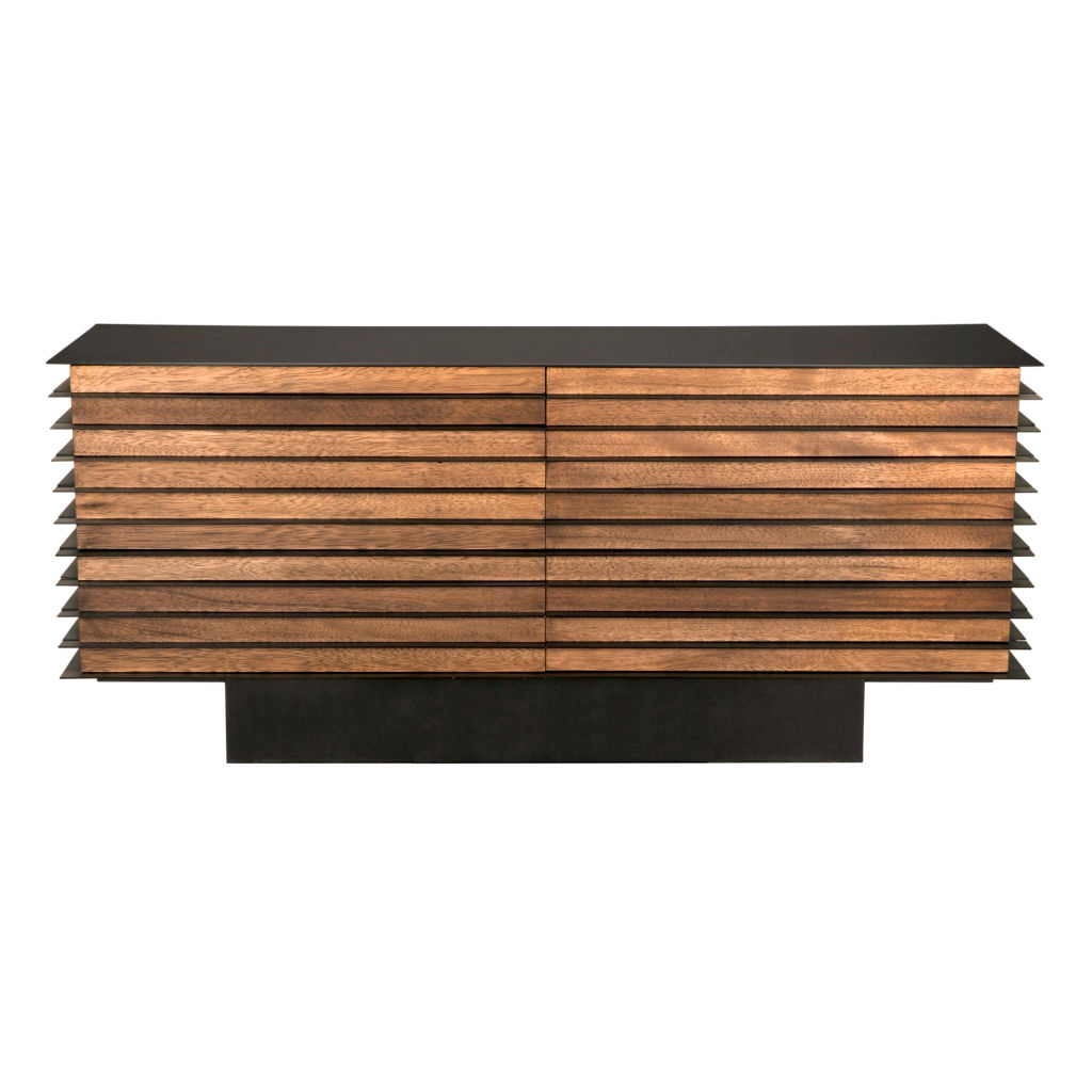 Elevation Sideboard, Dark Walnut With Steel