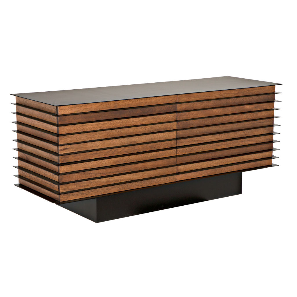 Elevation Sideboard, Dark Walnut With Steel