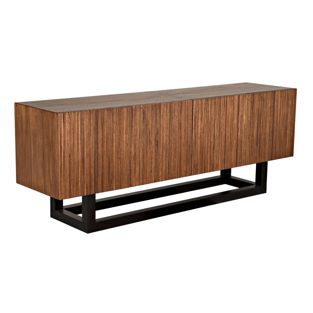 Dining Sideboard, Dark Walnut w/ Matte Black