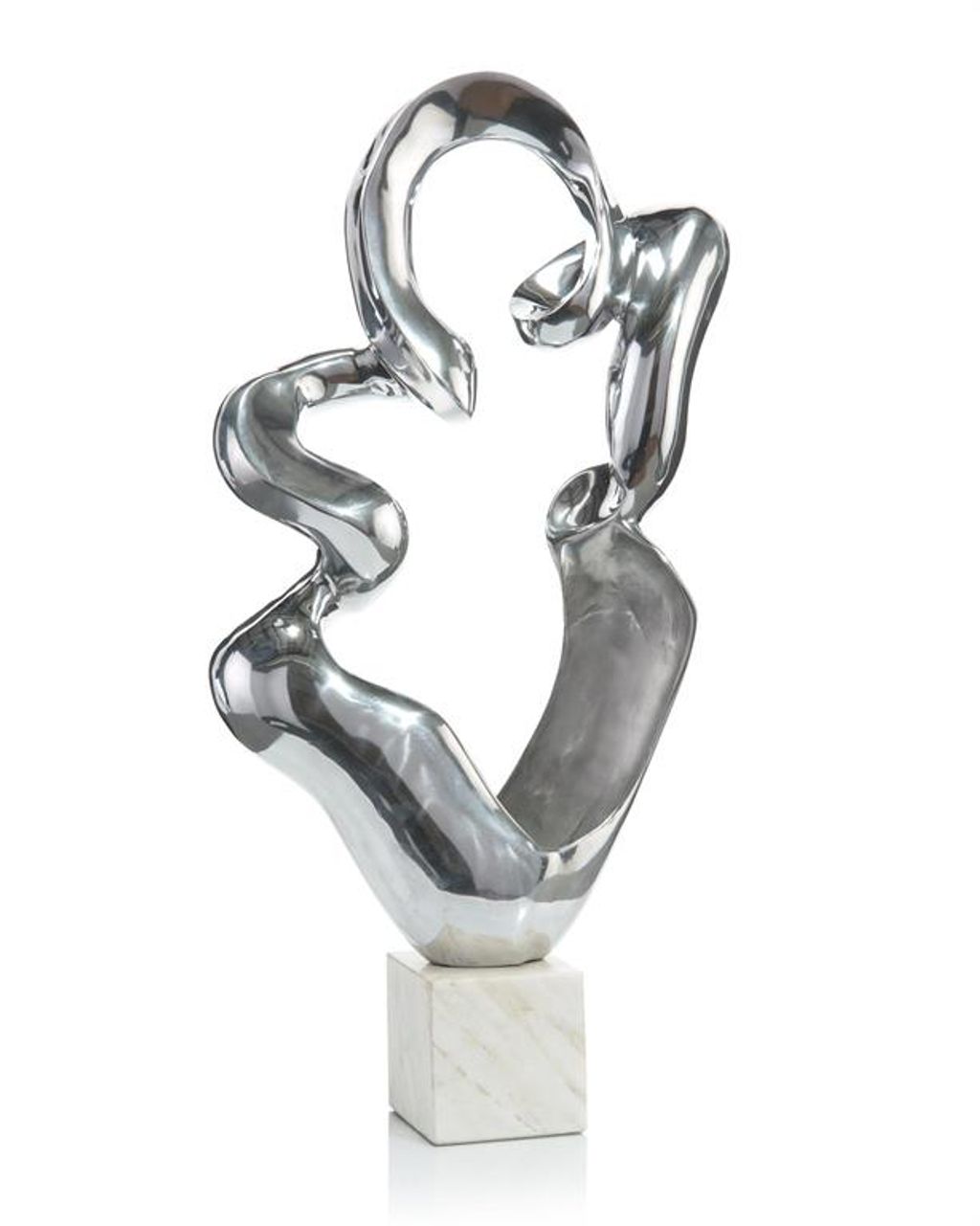 Preview image for Polished Aluminum Free Form Sculpture Marble Base