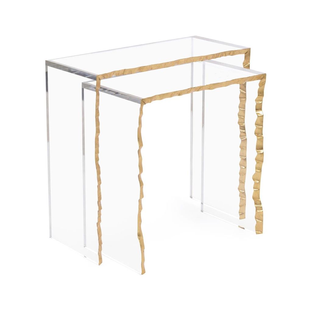 Textured Gold-Leaf Nesting Tables