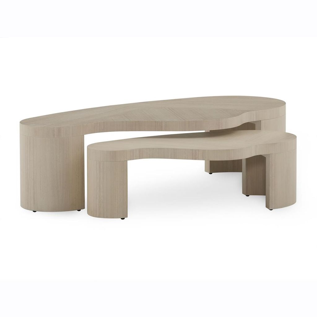 Preview image for White Washed Freeform Nesting Coffee Tables (Set of 2)