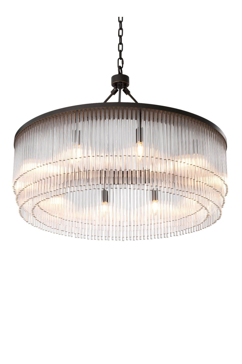 Preview image for Bronze Glass Layered Chandelier L