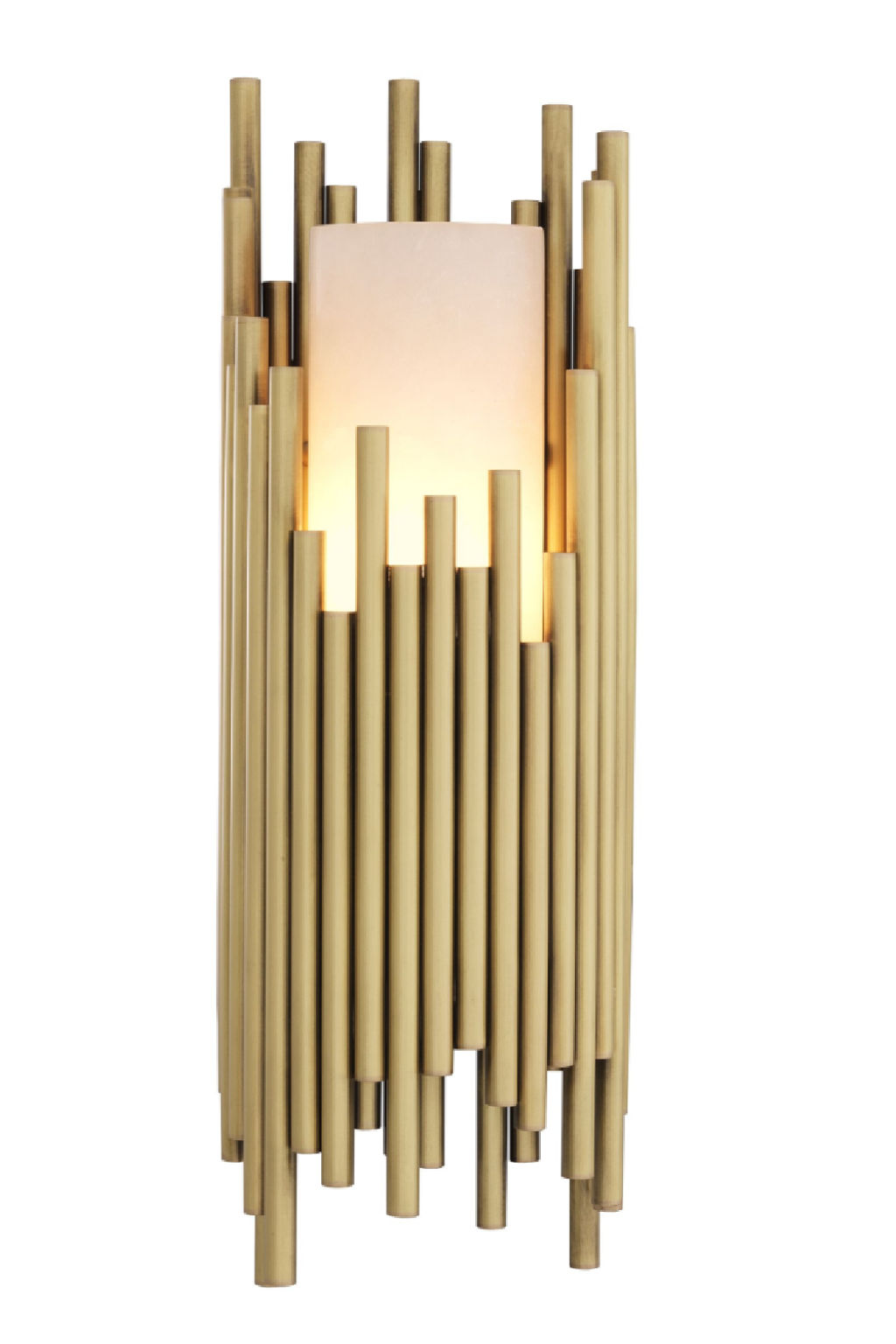 Alabaster Brass Wall Lamp
