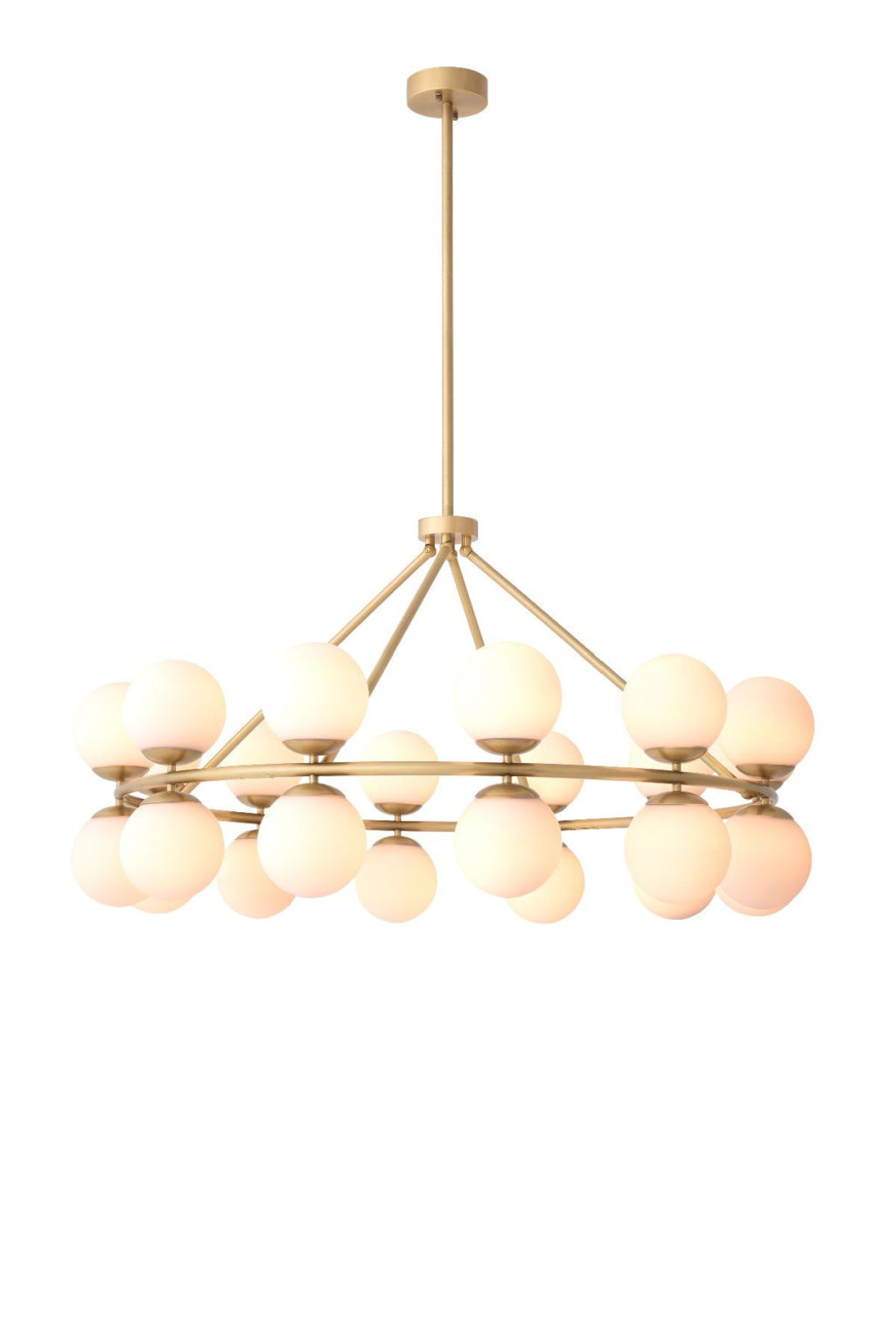 Preview image for Antique Brass White Glass Chandelier