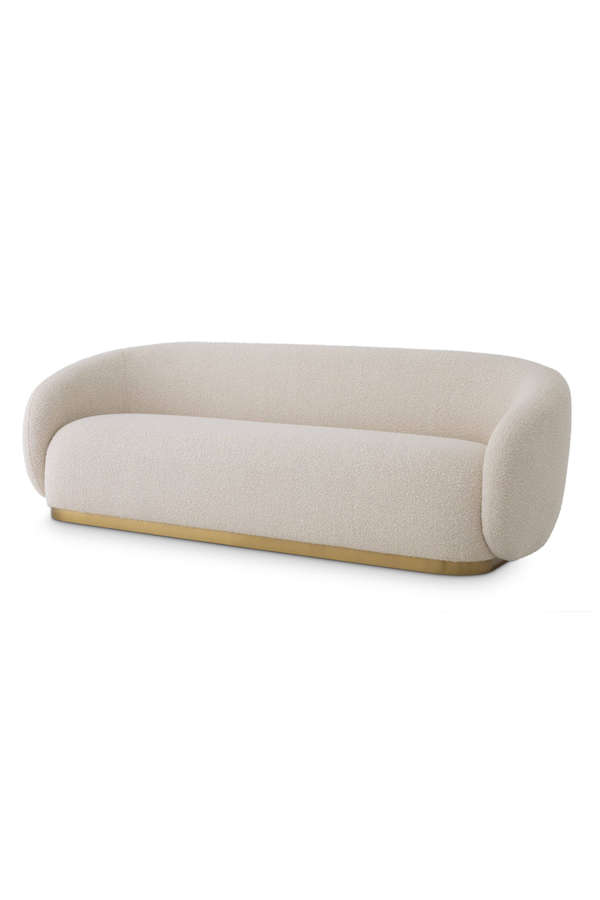 Bouclé Cream Brass Base Sofa - Eichholtz Brice