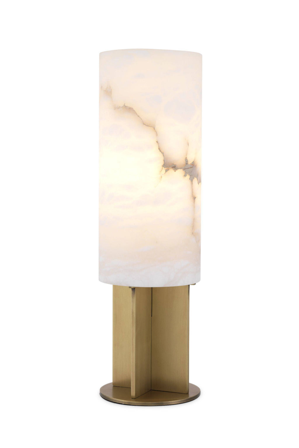 Preview image for Round Brass Alabaster Table Lamp