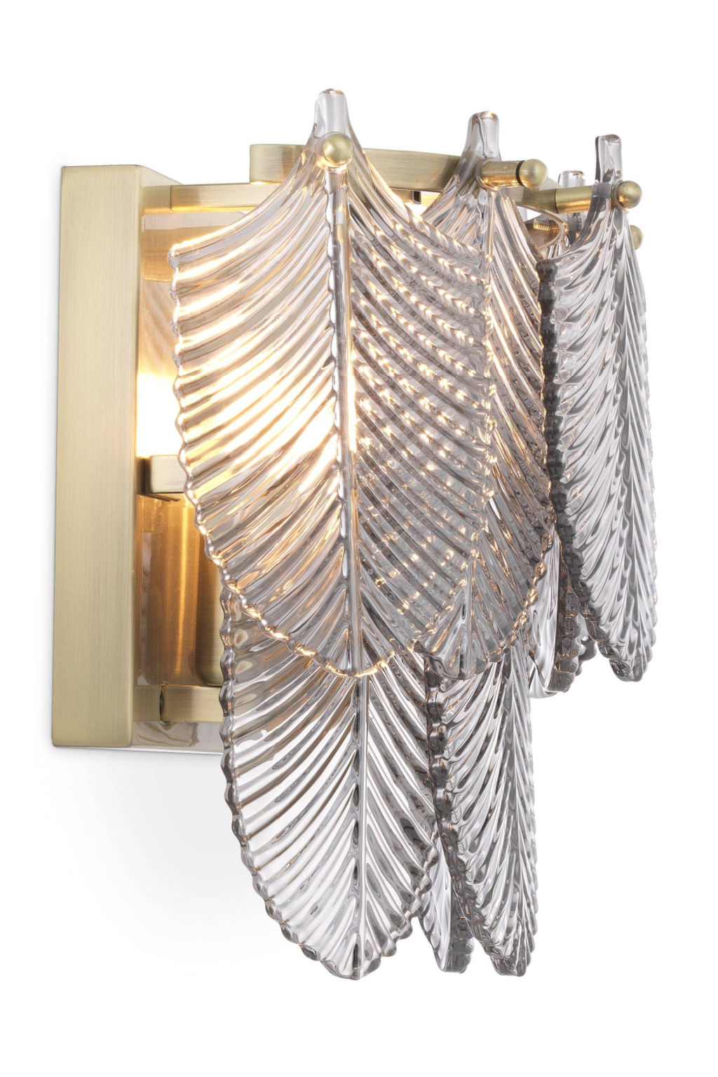 Smoked Glass Brass Wall Lamp
