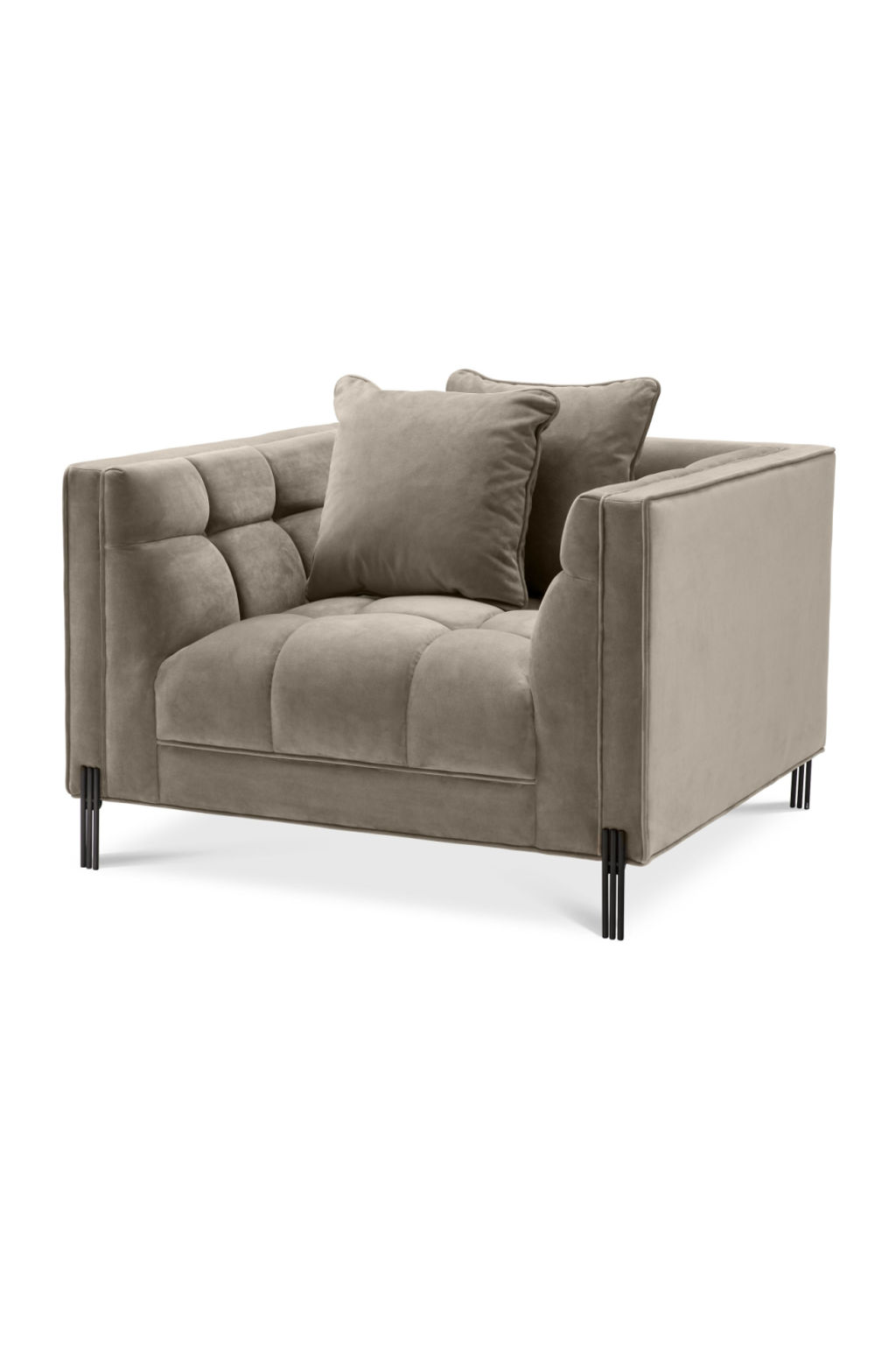 Greige Velvet Accent Chair