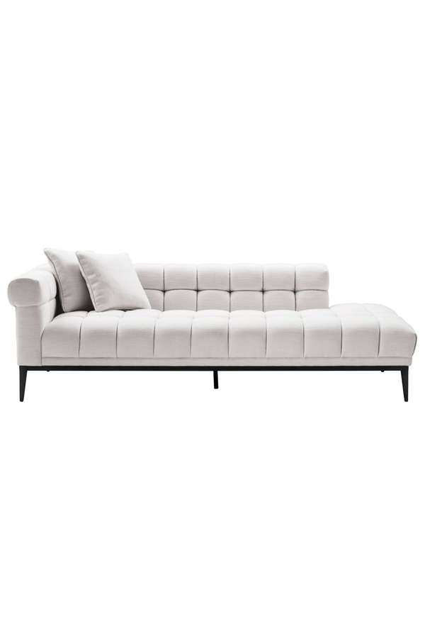 White Biscuit-Tufted Lounge Sofa