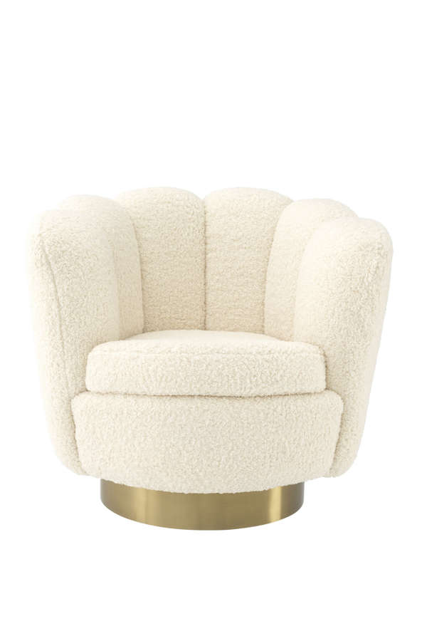 Cream Scalloped Swivel Chair | Eichholtz Mirage