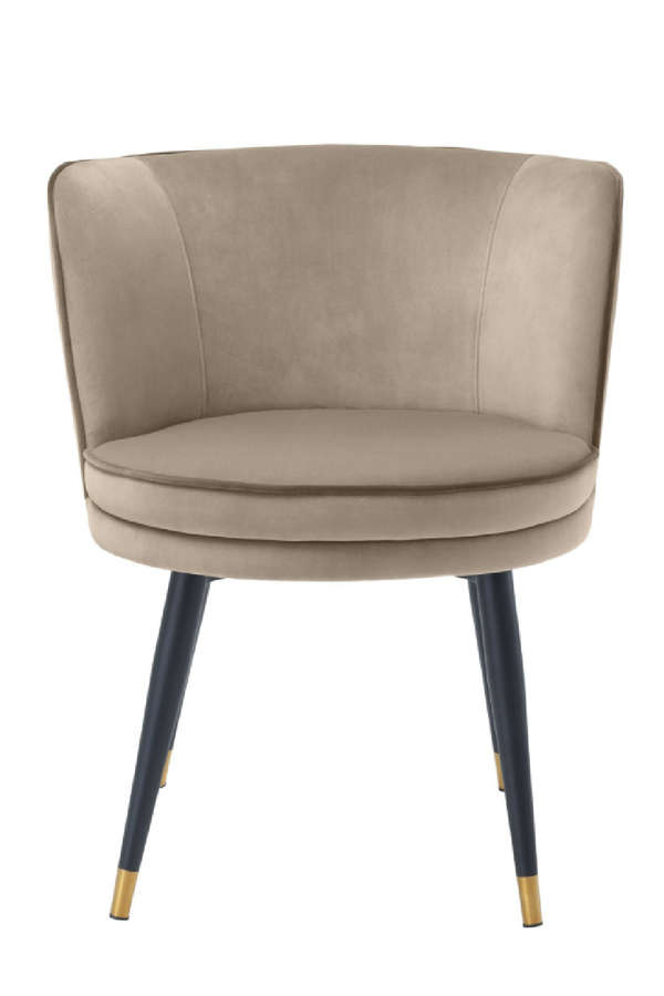 Greige Velvet Dining Chair