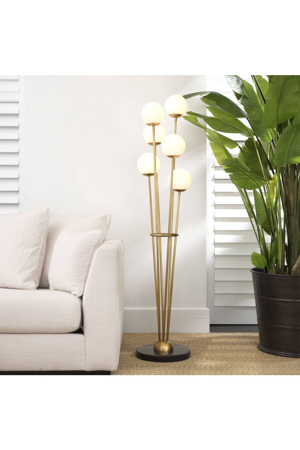 Brass Globe Floor Lamp