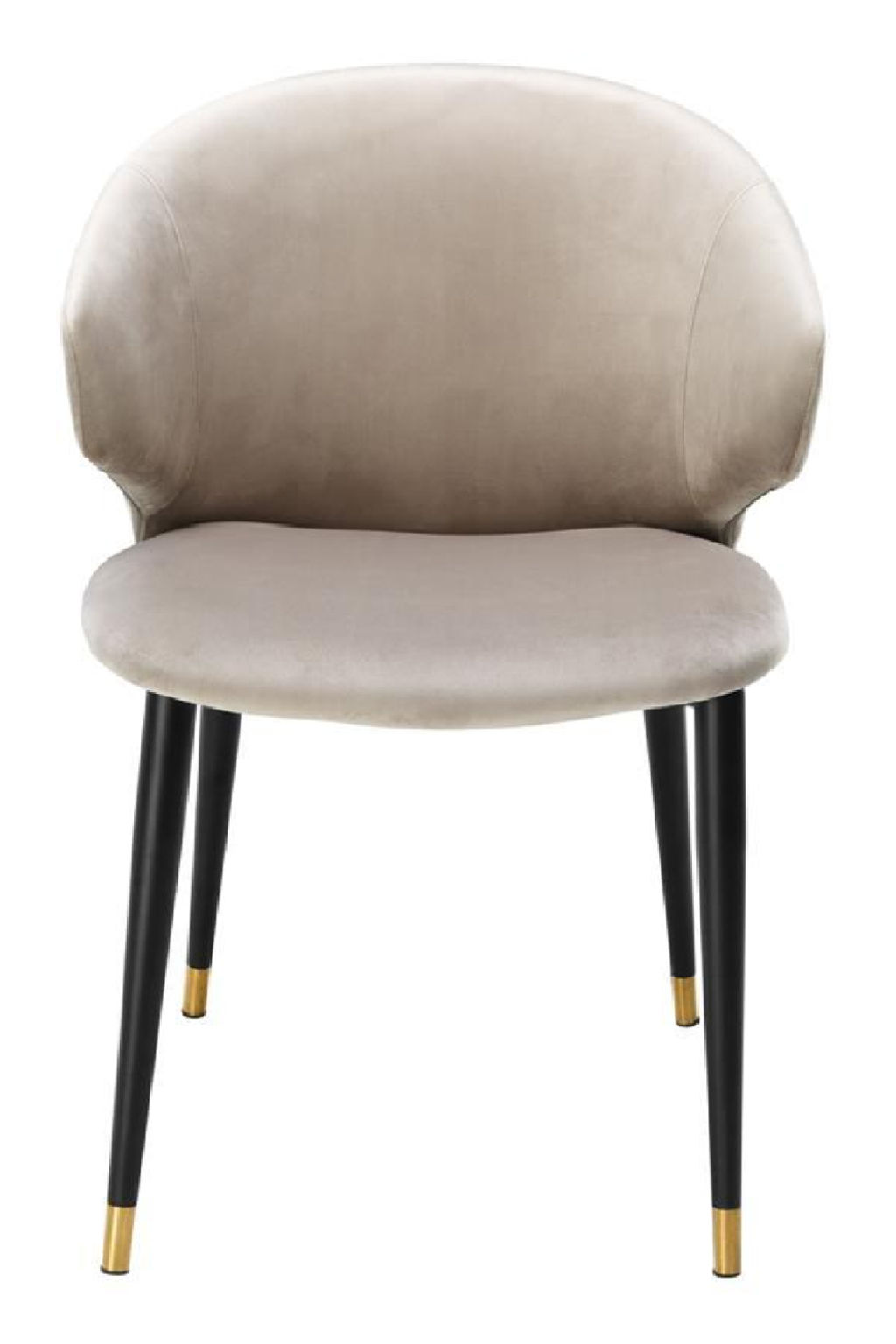 Beige Velvet Dining Armchair