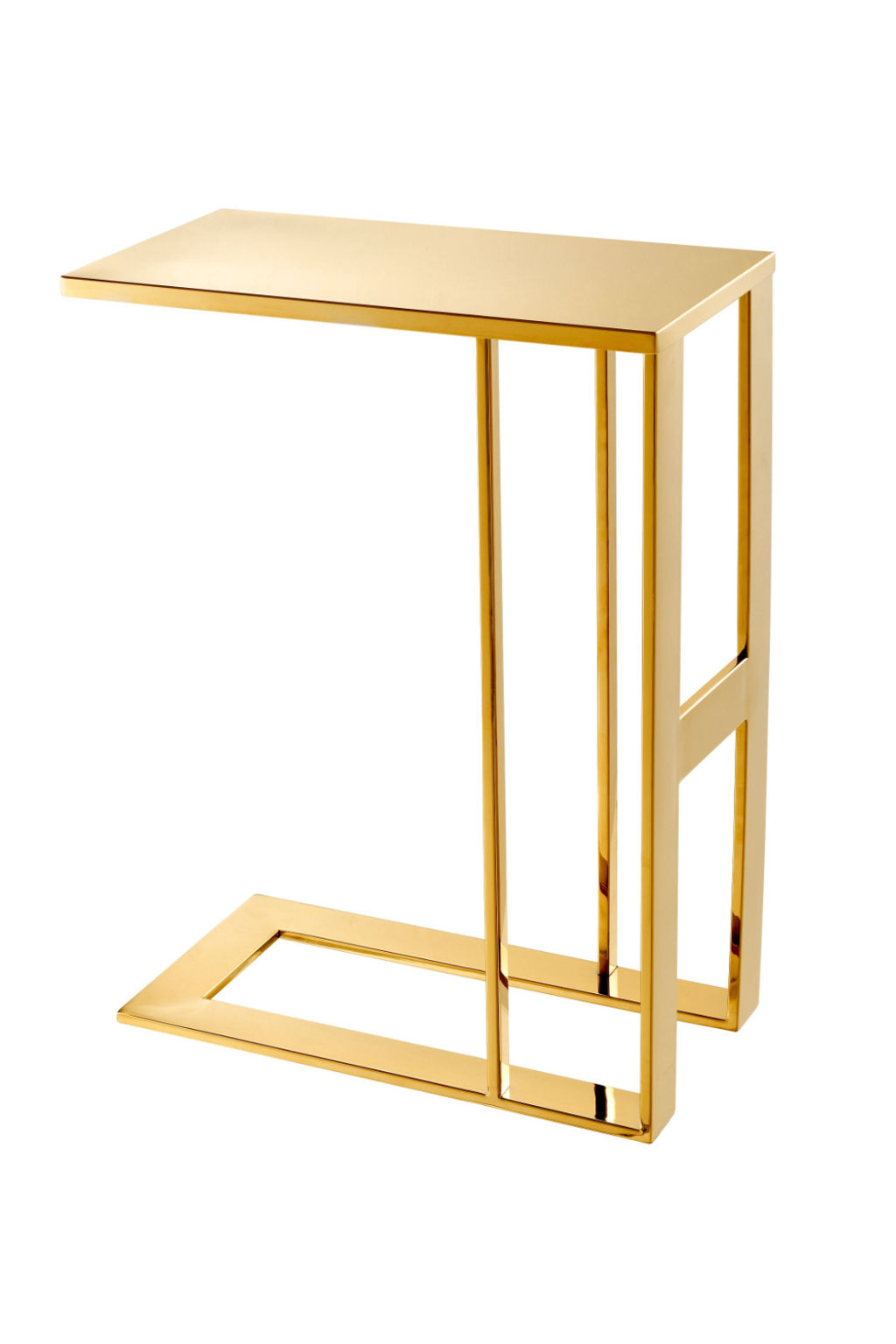Gold C-Shaped Side Table