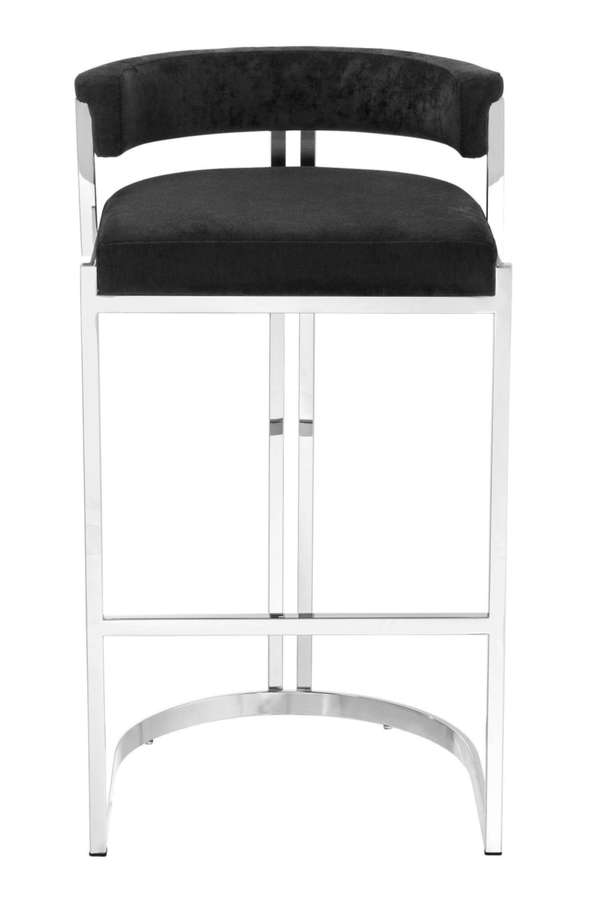 Black Velvet Counter Stool
