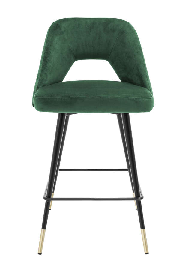 Green Velvet Counter Stool