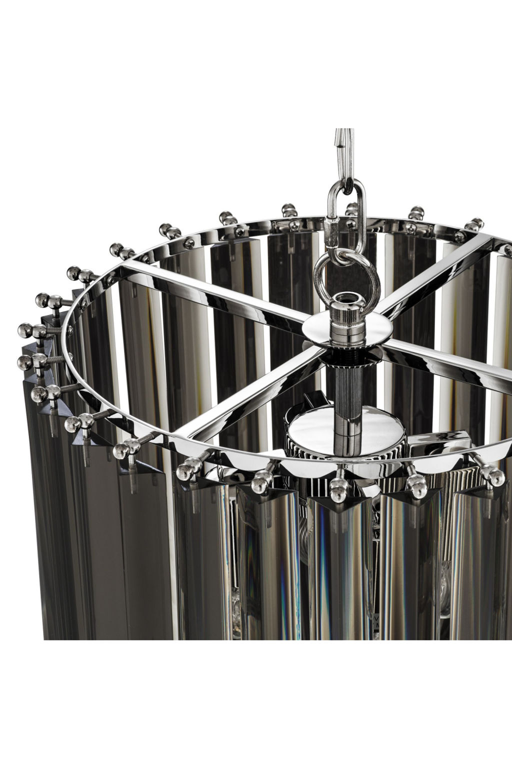 Art Deco Loop Chandelier, Smoke