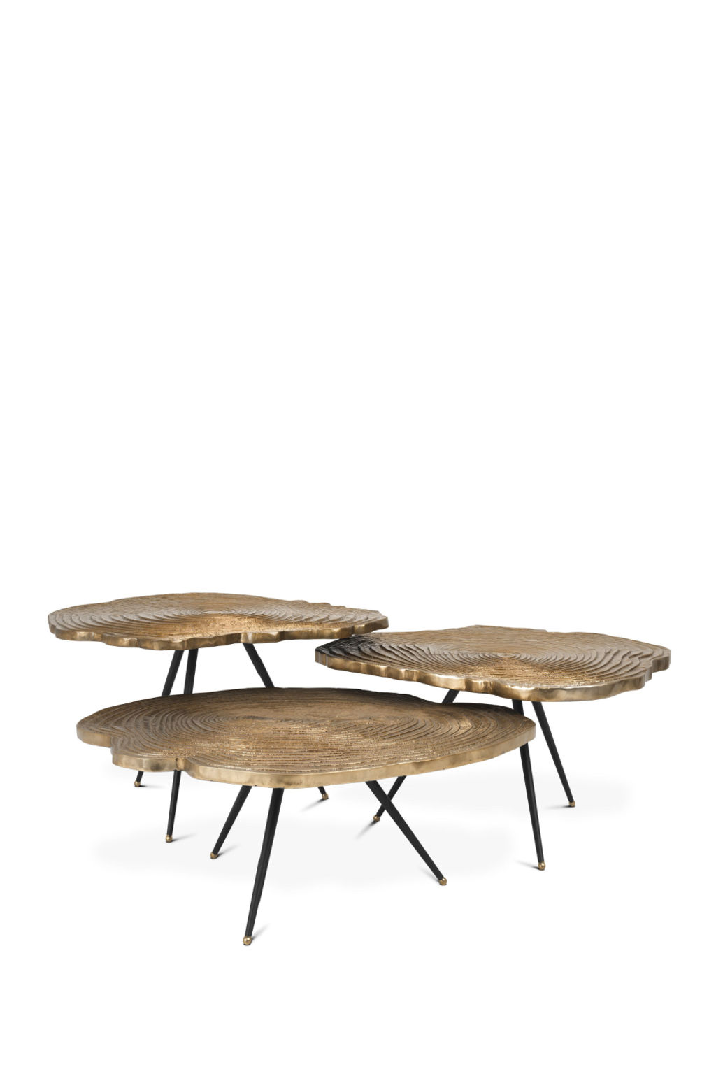 Preview image for Gold Wood Slice Coffee Table Set (3)