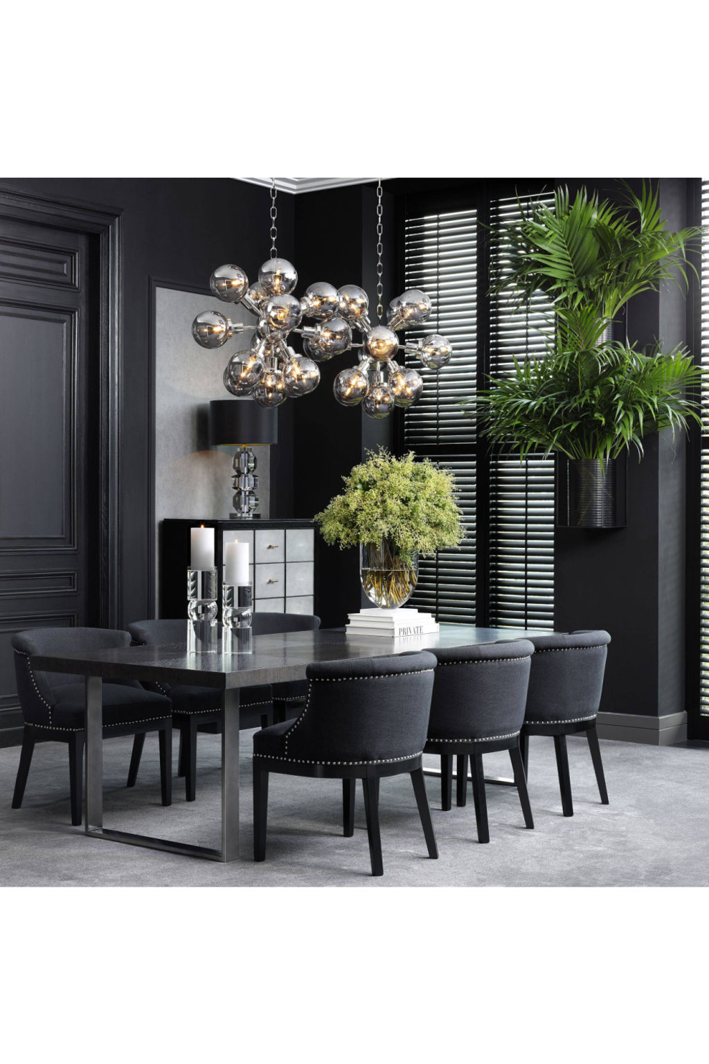 Smoked Glass Chandelier