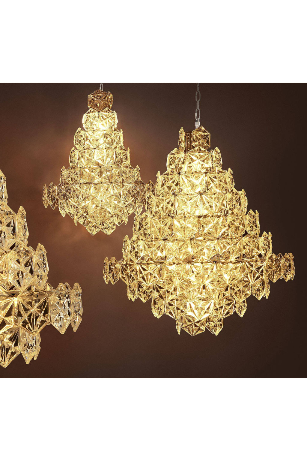 Hexagonal Glass Chandelier