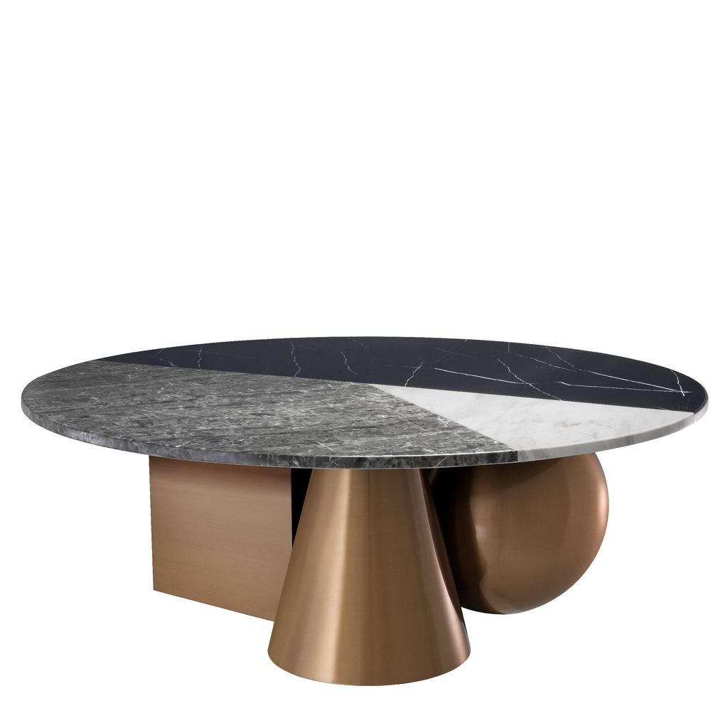 Coffee Table, Brushed Copper Finish