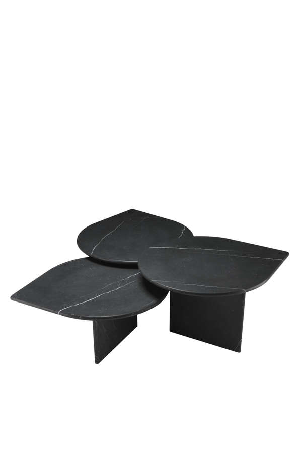 Black Marble Coffee Table (Set Of 3) Eichholtz Naples