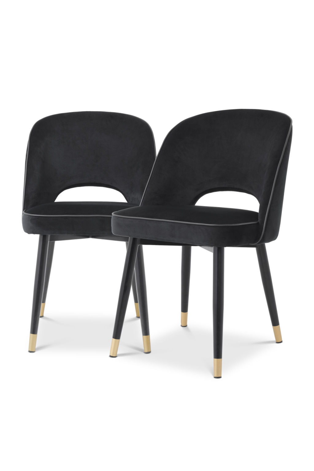 Preview image for Black Velvet Dining Chair Set Of 2 Eichholtz Cliff