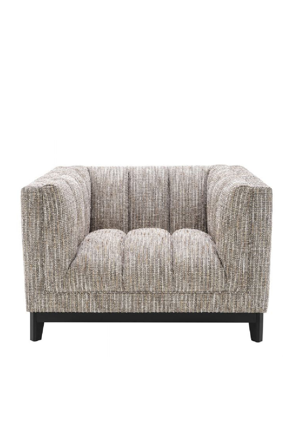 Preview image for Beige Upholstered Channel Stitched Chair Eichholtz Ditmar
