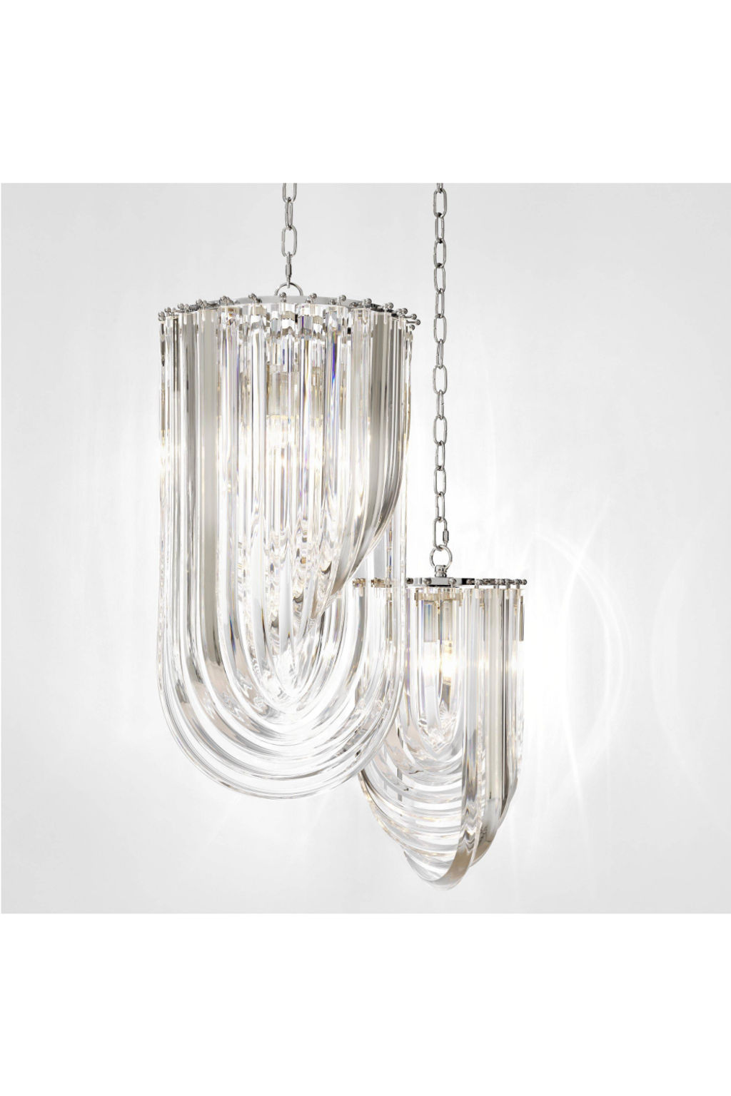 Lucite Loop Chandelier